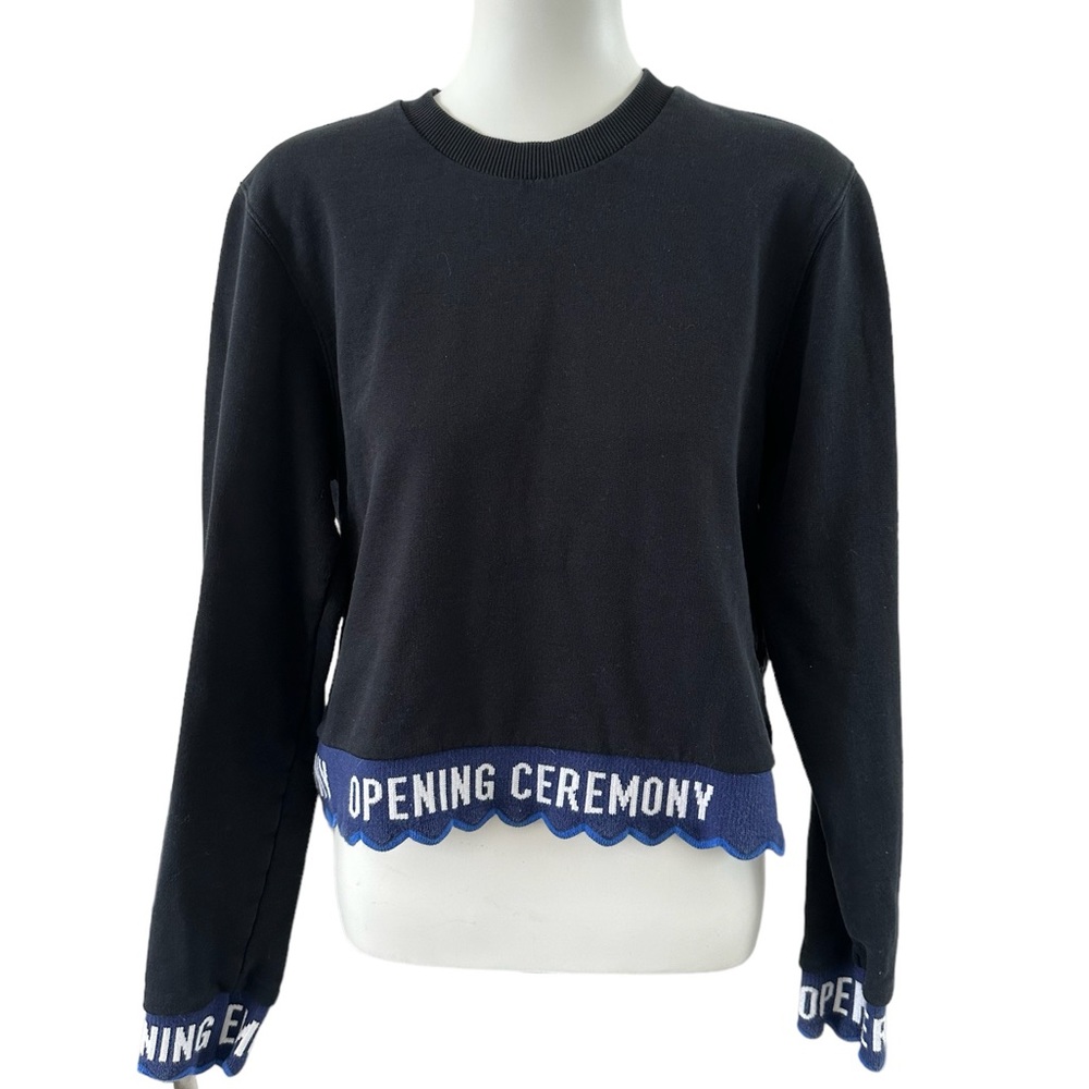 Opening Ceremony Black Sweatshirt with Blue Graphic Sz Sm
